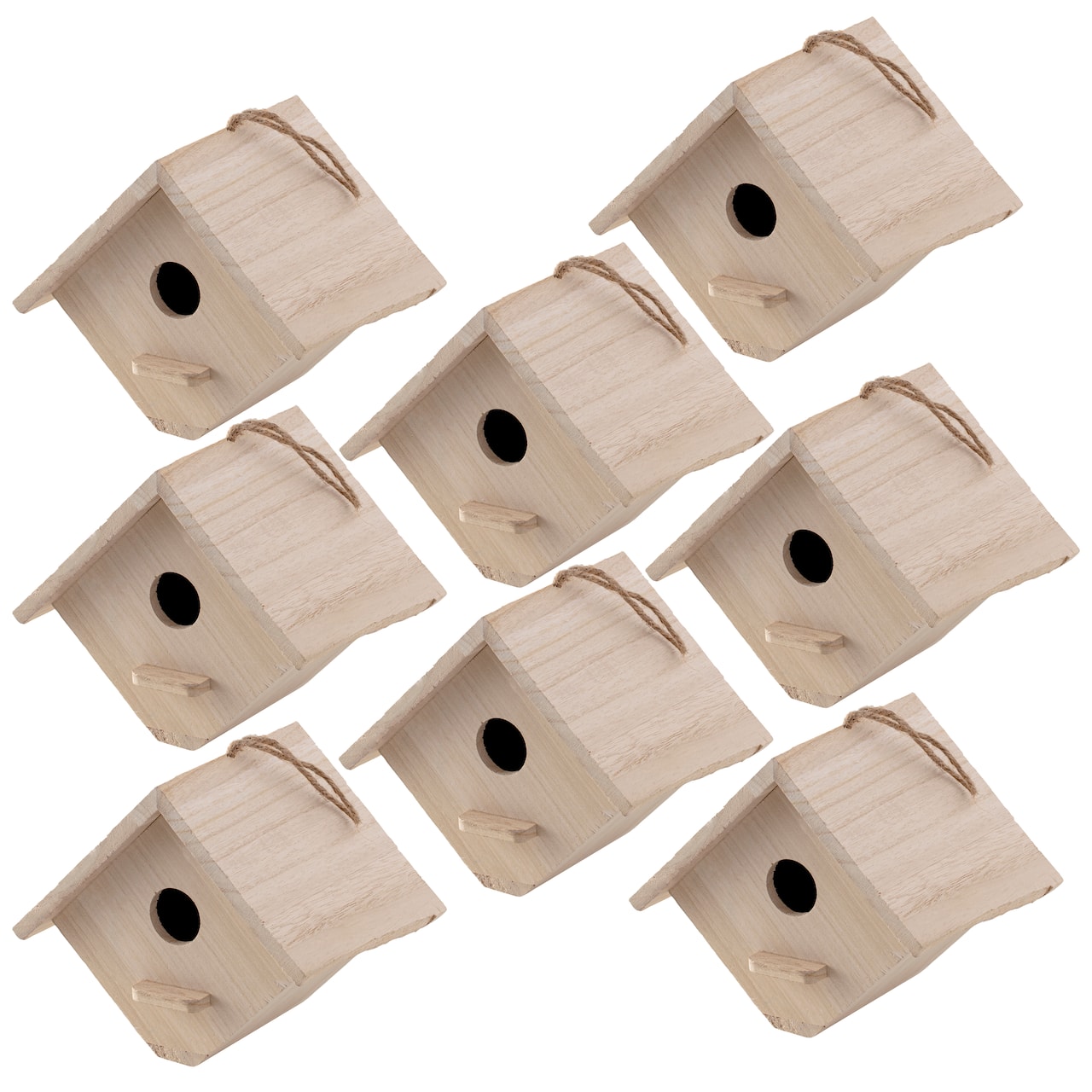 8 Pack: 7" Hanging Wood Birdhouse by Make Market®